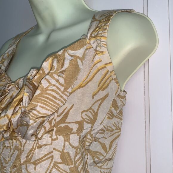 Tracy Reese gold silk/cotton sleeveless blouse - Picture 2 of 8